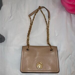 Like new Tory Burch tan/light pink bag
